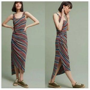 Anthropologie BAILEY‎ 44 Rainbow Striped Luca Sleeveless Maxi Dress Large